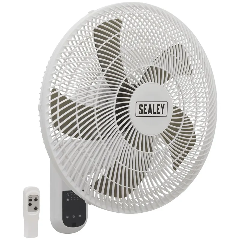 Sealey - SWF16WR 3-Speed Wall Fan with Remote Control 16' 230V
