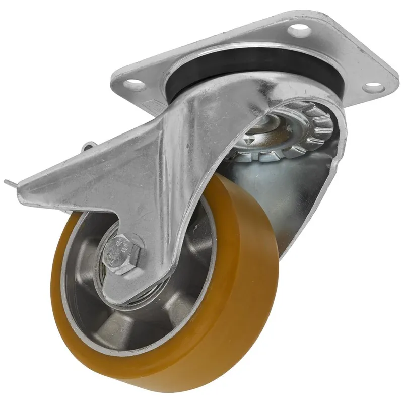 Sealey - SCW5125SPL 125mm Castor Wheel with Swivel Plate & Total Lock