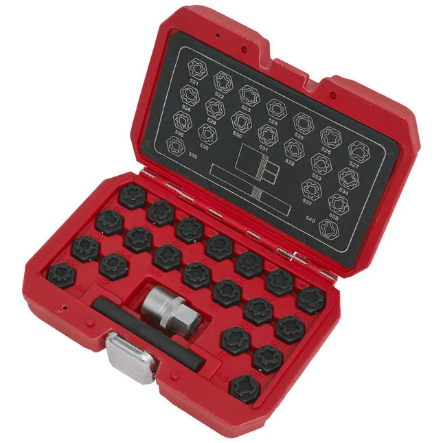 Sealey SX220 Locking Wheel Nut Key Set 22pc - Vag