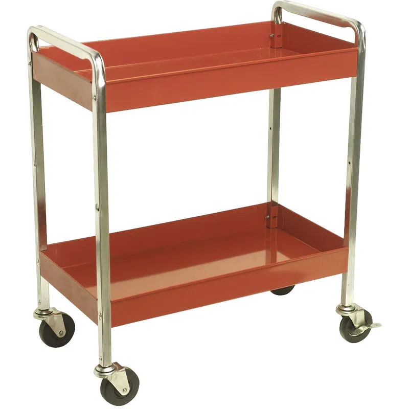 Sealey Heavy Duty 2 Shelf Workshop Trolley Red