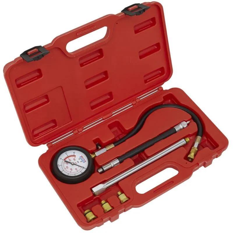Sealey VSE300D 6 Piece Petrol Engine Compression Tester Deluxe Kit