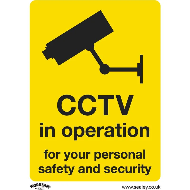 Sealey - Worksafe® cctv Safety Sign, Self-Adhesive Vinyl - Pack of 10 SS40V10