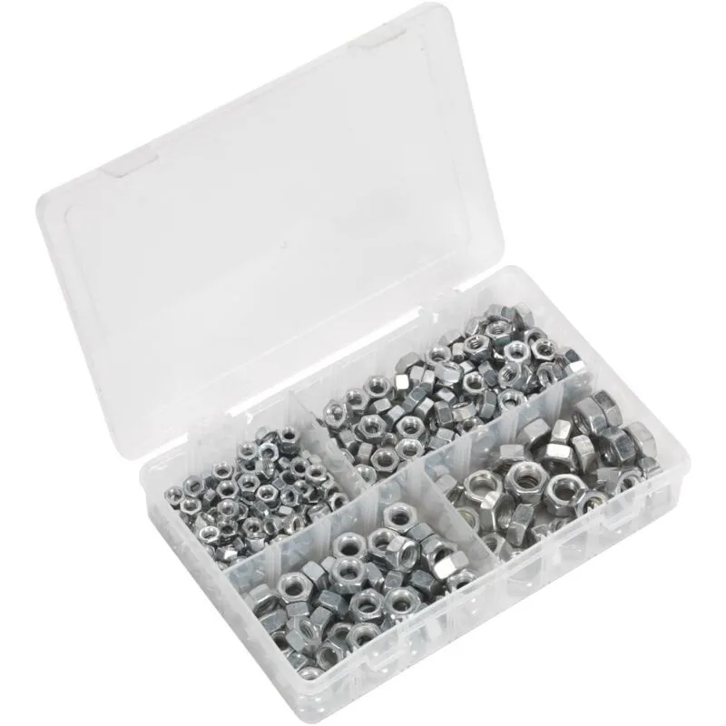 Steel Nut Assortment 320pc 1/4''-1/2''Unc AB030SN - Sealey
