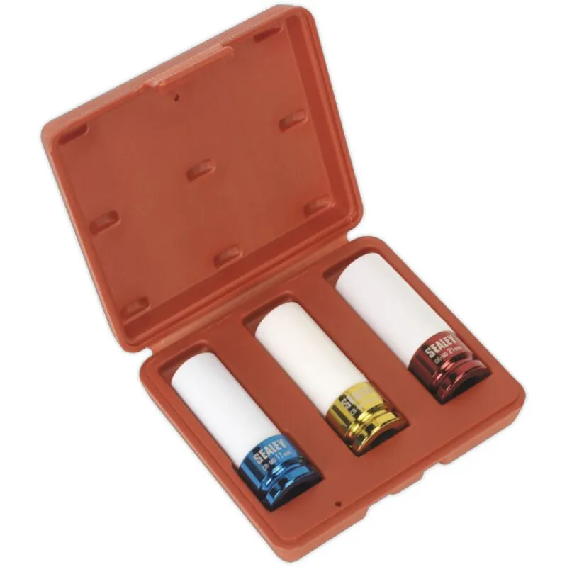 SX031 Alloy Wheel Impact Socket Set 1/2'Sq Drive 3pc - Sealey