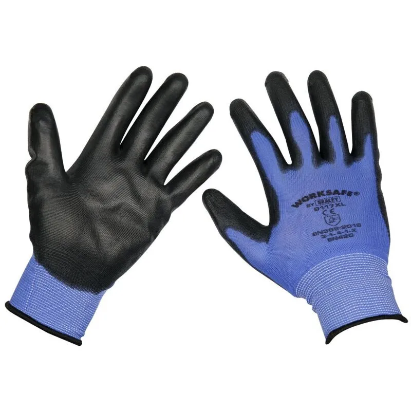 TSP117XL/6 Worksafe Lightweight Precision Grip Gloves, X-Large - Pack of 6 Pairs - Sealey