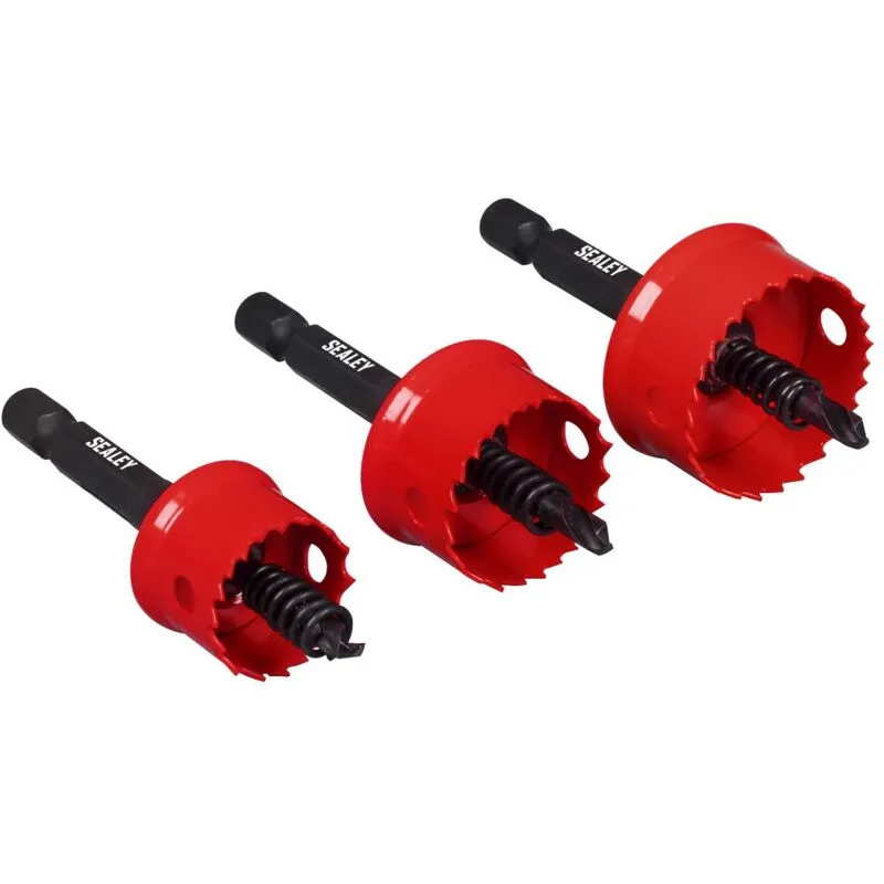 Sealey 3 Piece Hex Shank Thin Wall Hole Saw Set
