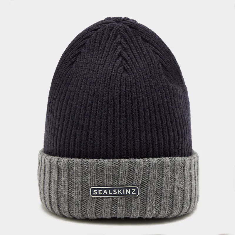 Sealskinz Unisex Bacton Waterproof Beanie Navy/Grey