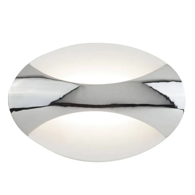Searchlight Oval chrome / sand white led wall light