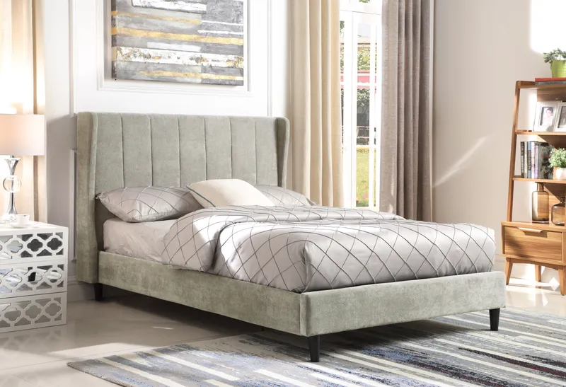 Seconique Amelia 4'6" Double Bed in Grey Grey Double