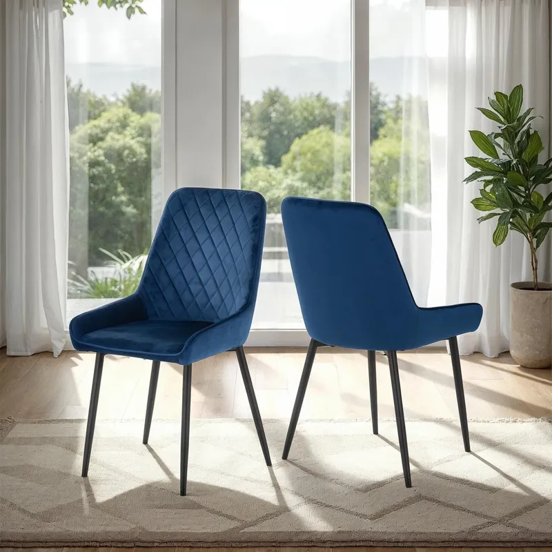Seconique Avery Chair ( Pair ) in Blue Blue