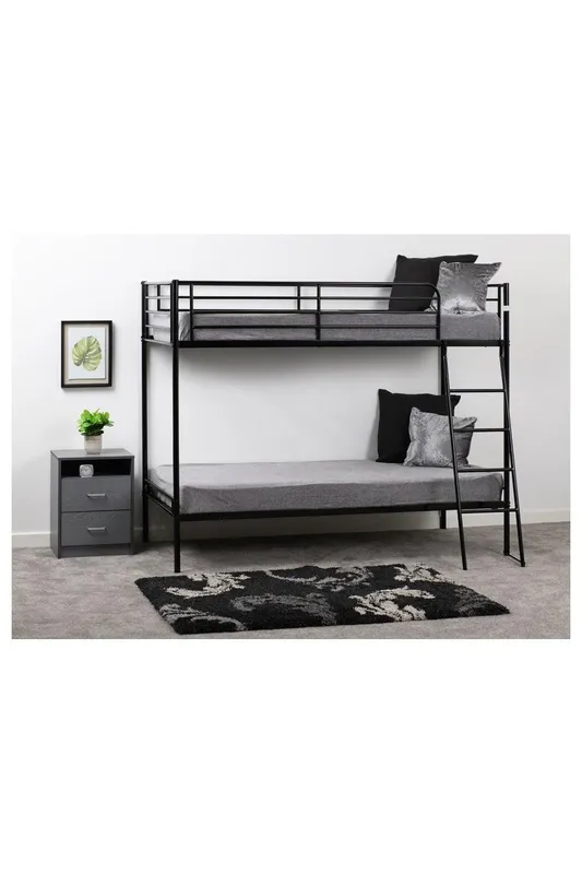 Seconique Brandon 3' Single Bunk Bed in Black Black Single