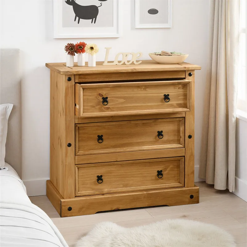 Seconique Corona 3 Drawer Chest in Natural Natural