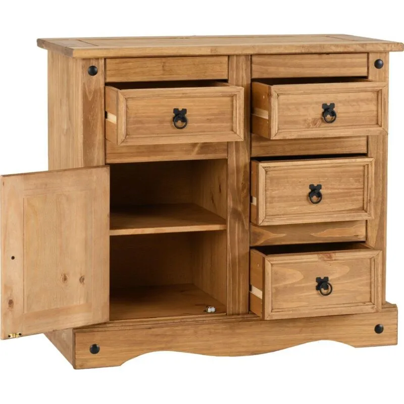 Seconique Corona Mexican Pine 1 Door 4 Drawer Sideboard