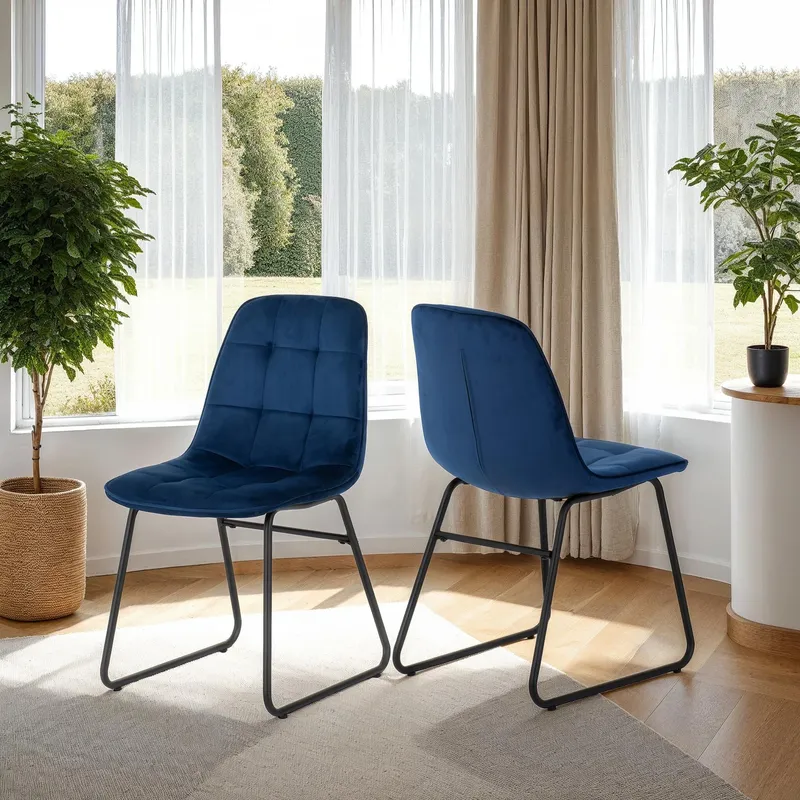Seconique Lukas Chair ( Pair ) in Blue Blue