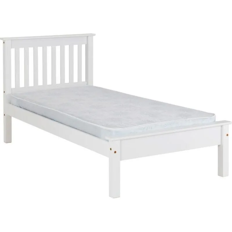 Seconique - Monaco 3 Feet Bed Low Foot End - L204 x W102.5 x H102.5 cm - White