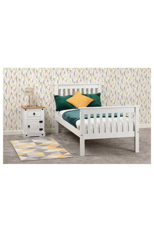 Seconique Monaco 3' Single Bed High Foot End in White White Single