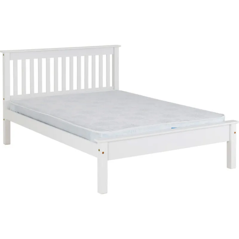 Seconique - Monaco 5 Feet Bed Low Foot End - L213 x W163 x H102.5 cm - White