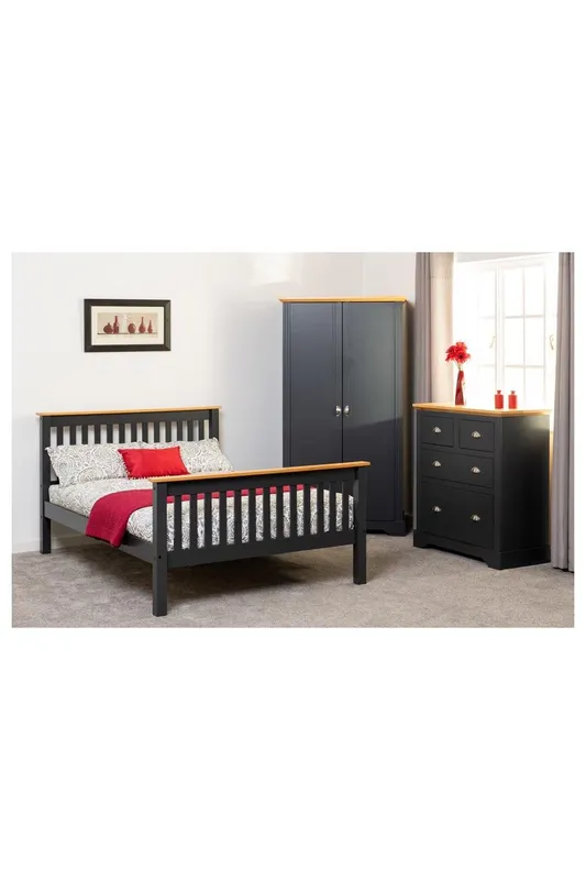 Seconique Monaco 5' King Bed High Foot End in Dark Grey Dark Grey King