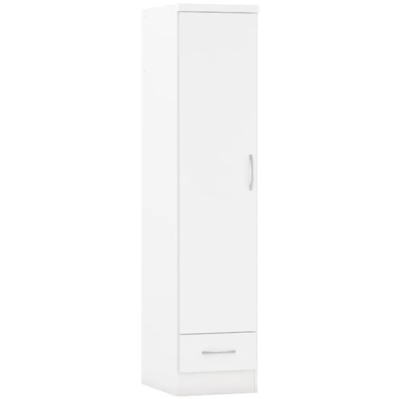Seconique Nevada 1 Door 1 Drawer Wardrobe in White White