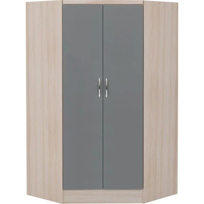 Seconique Nevada 2 Door Corner Wardrobe in Grey Grey