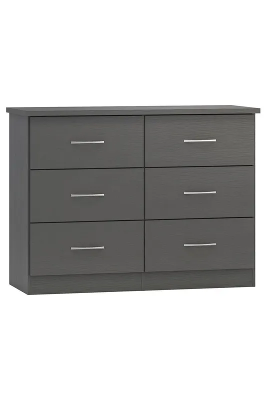 Seconique Nevada 6 Drawer Chest in Dark Grey Dark Grey
