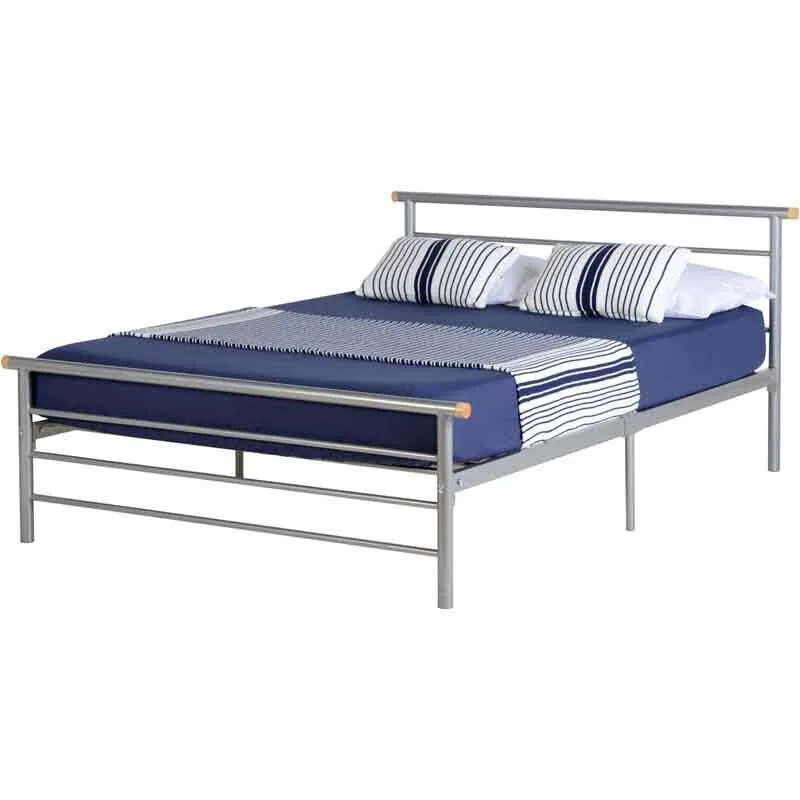 Seconique - Orion 4 Feet Bed Frame - L199 x W133.5 x H84 cm - Silver