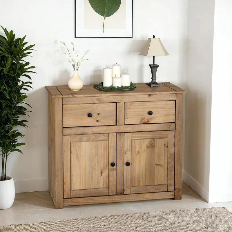 Seconique Panama 2 Door 2 Drawer Sideboard in Light Oak Light Oak