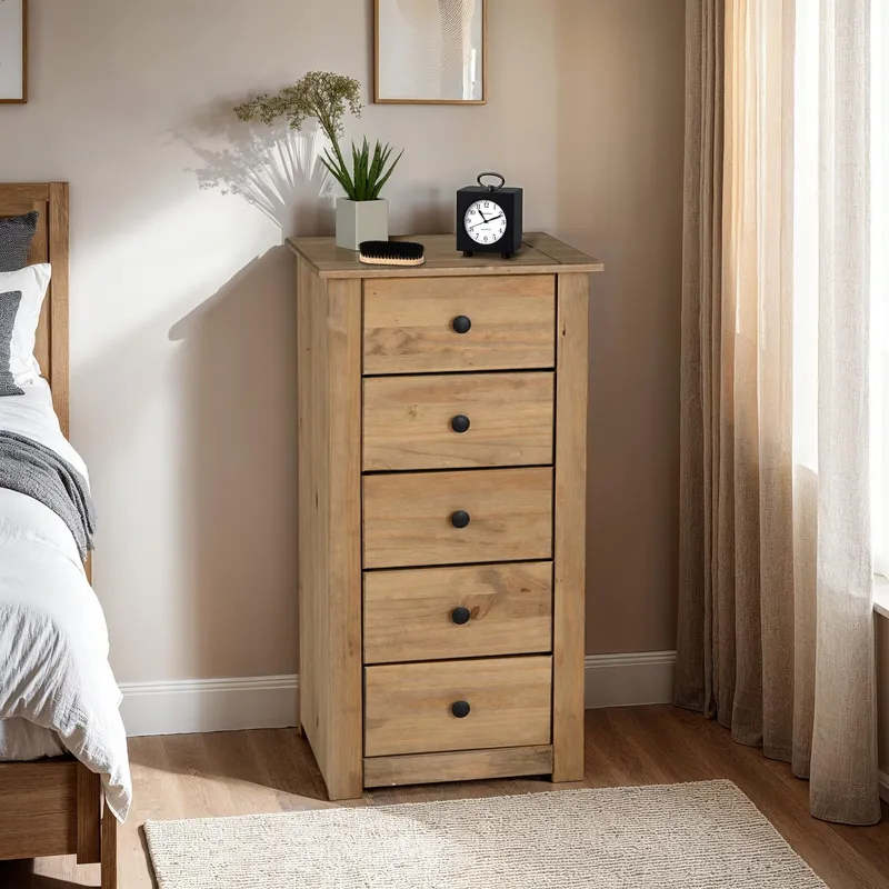 Seconique Panama 5 Drawer Chest in Natural Natural