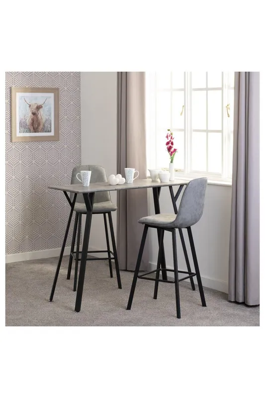 Seconique Quebec Bar Table Set in Dark Grey Dark Grey