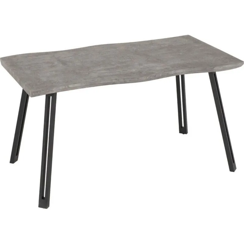Seconique Quebec Wave Edge Dining Table in Charcoal Charcoal