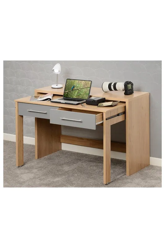 Seconique Seville 2 Drawer Slider Desk in Grey Grey