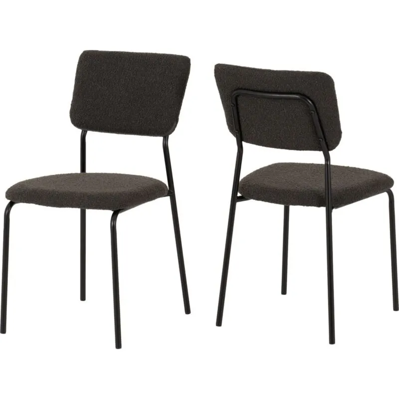 Seconique Sheldon Chair( Set Of 4 ) in Dark Grey Dark Grey