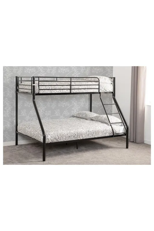 Seconique Tandi Triple Sleeper Bunk Bed (Single top bunk / Double bottom bunk) in Black Black