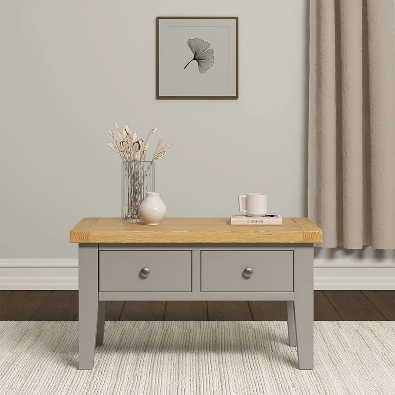 Seconique Windsor 2 Drawer Coffee Table Grey