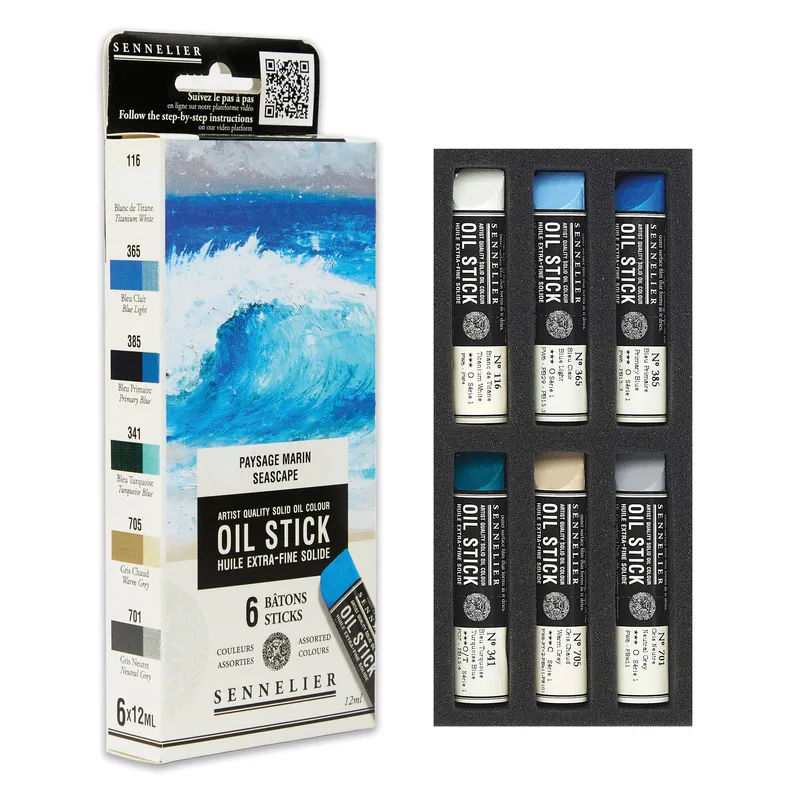 Sennelier Extra Fine Oil Stick 12ml - Set of 6 - Seascape