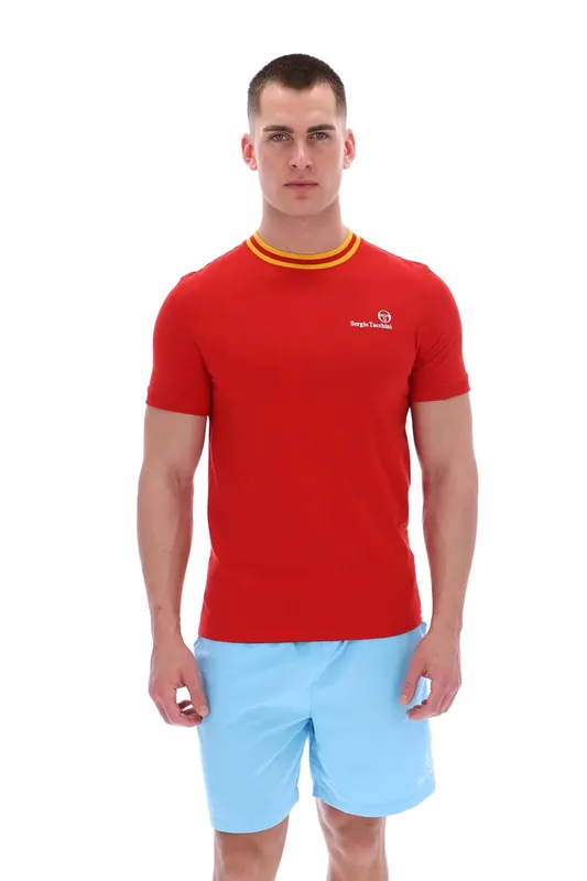 Sergio Tacchini Men's Rainer FC T-Shirt Red Size: XL Red XL
