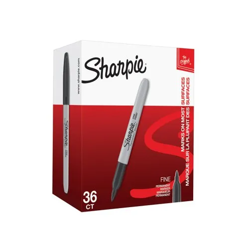 Sharpie Permanent Marker Fine Black (36 Pack)