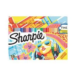 Sharpie Permanent Markers Fine Colouring Pens Assorted Pack 18