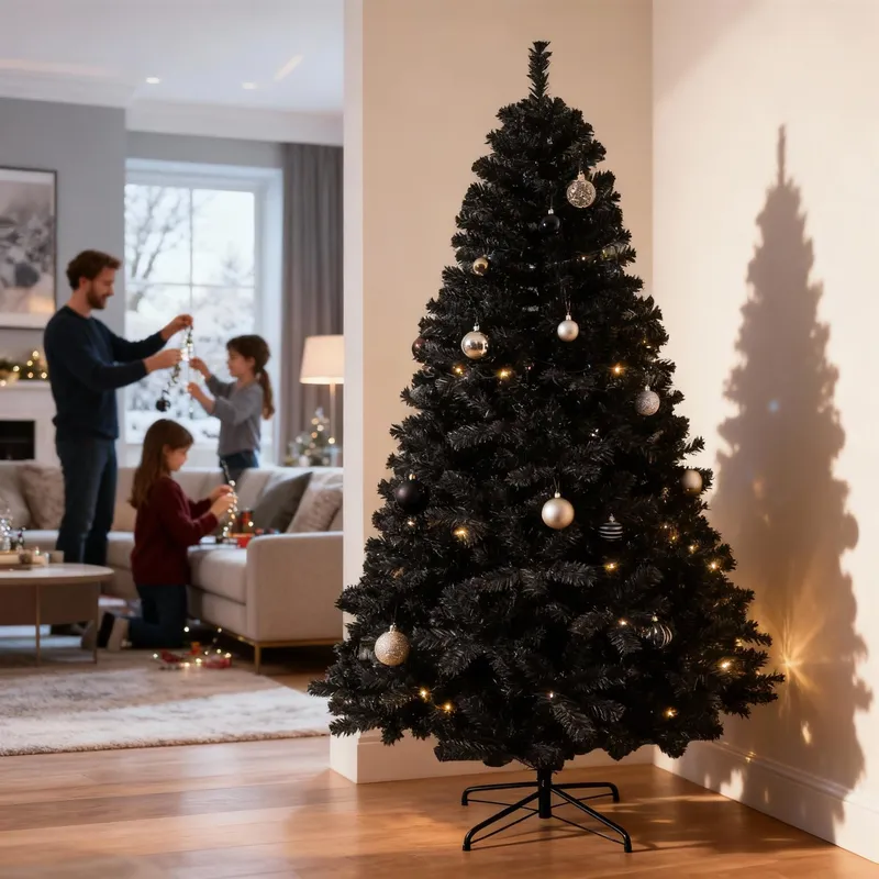 Shatchi 4FT Black Alaskan Pine Christmas Tree