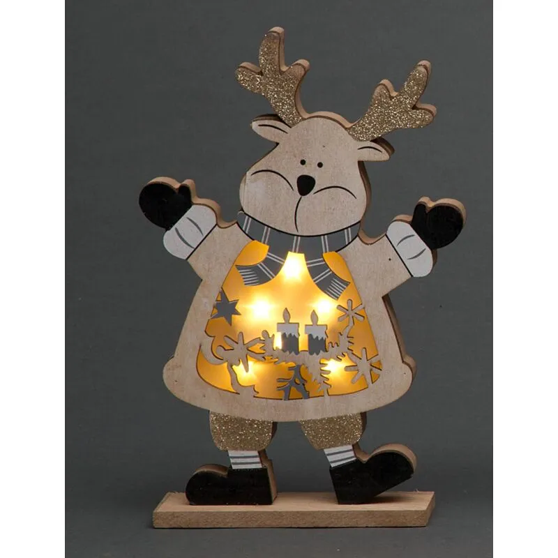 Shatchi Christmas Wooden Hanging Decoration Reindeer Shape
