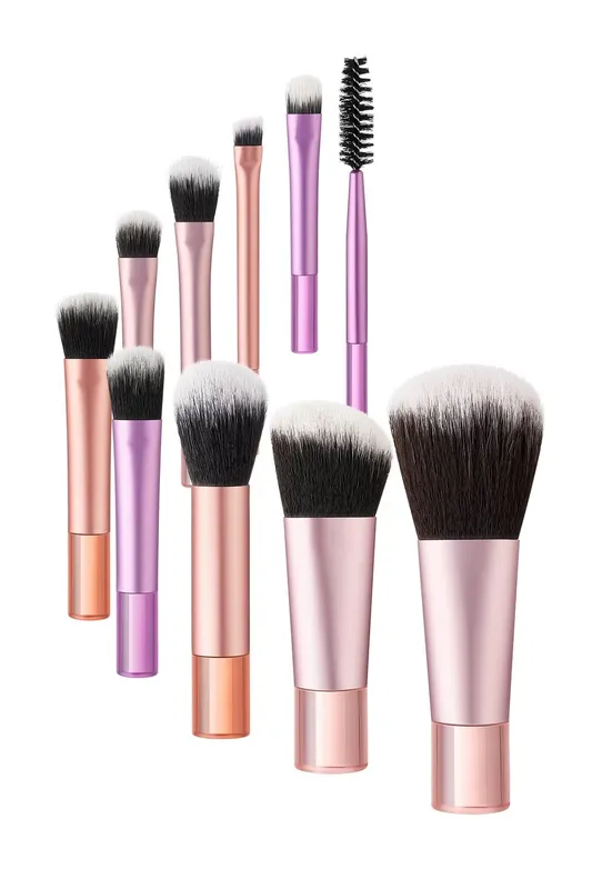 Sheonly Women's Set of 10 Portable Multi-functional Makeup Brush Tools in Pink Pink female