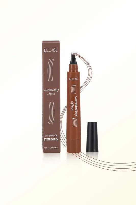 Sheonly Unisex Waterproof Eyebrow Pen w/ 4 Micro-Fork Tips in Brown Brown female