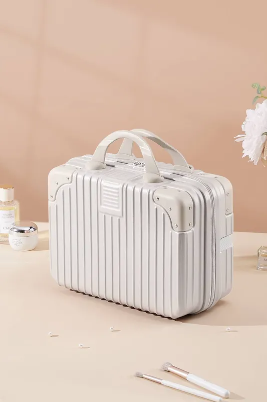 Sheonly White Portable Makeup Case for Travel Suitcase White
