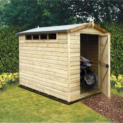 6' x 10' Shire Premium Security Apex Wooden Garden Shed (1.79m x 2.99m)