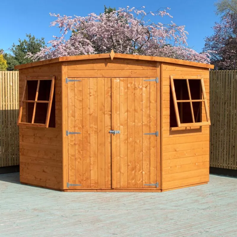 7' x 7' Shire Shiplap Wooden Corner Garden Shed (2.16m x 2.16m)