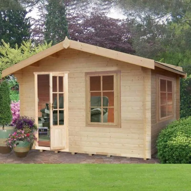 Shires Bucknells 28 mm Log Cabin 12 x 8 Feet in Light Brown Light Brown