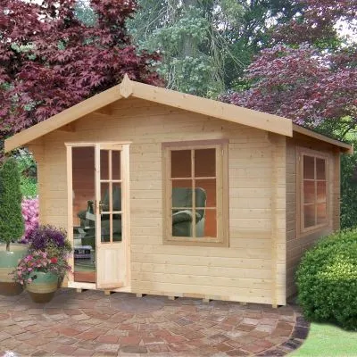 Shire Bucknells 3.6m x 2.4m Log Cabin Summerhouse (28mm)