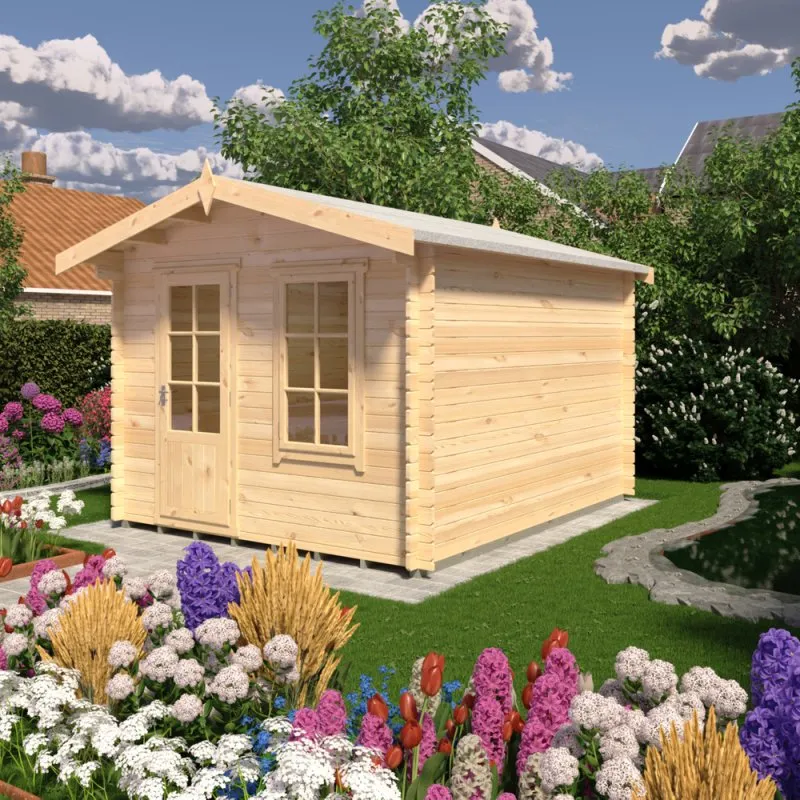 Shire Bucknells 3m x 3.6m Log Cabin Summerhouse (28mm)