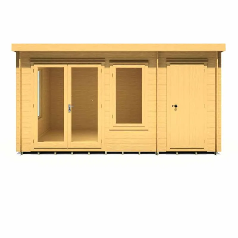 Shire Elm 4.2m x 3m Log Cabin with Side Shed (19mm)