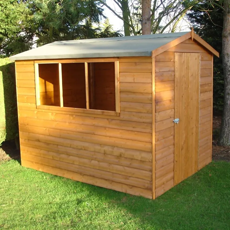 Shires Lewis Handmade Garden Shed Approx 8 x 6 Feet in Brown Brown